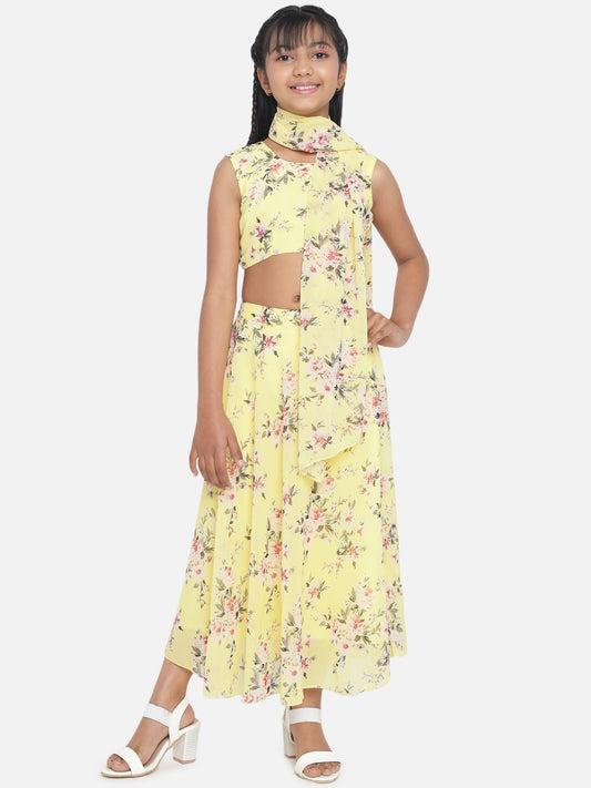 Girl's Geogette Full Stitched Readymade Lehenga Choli