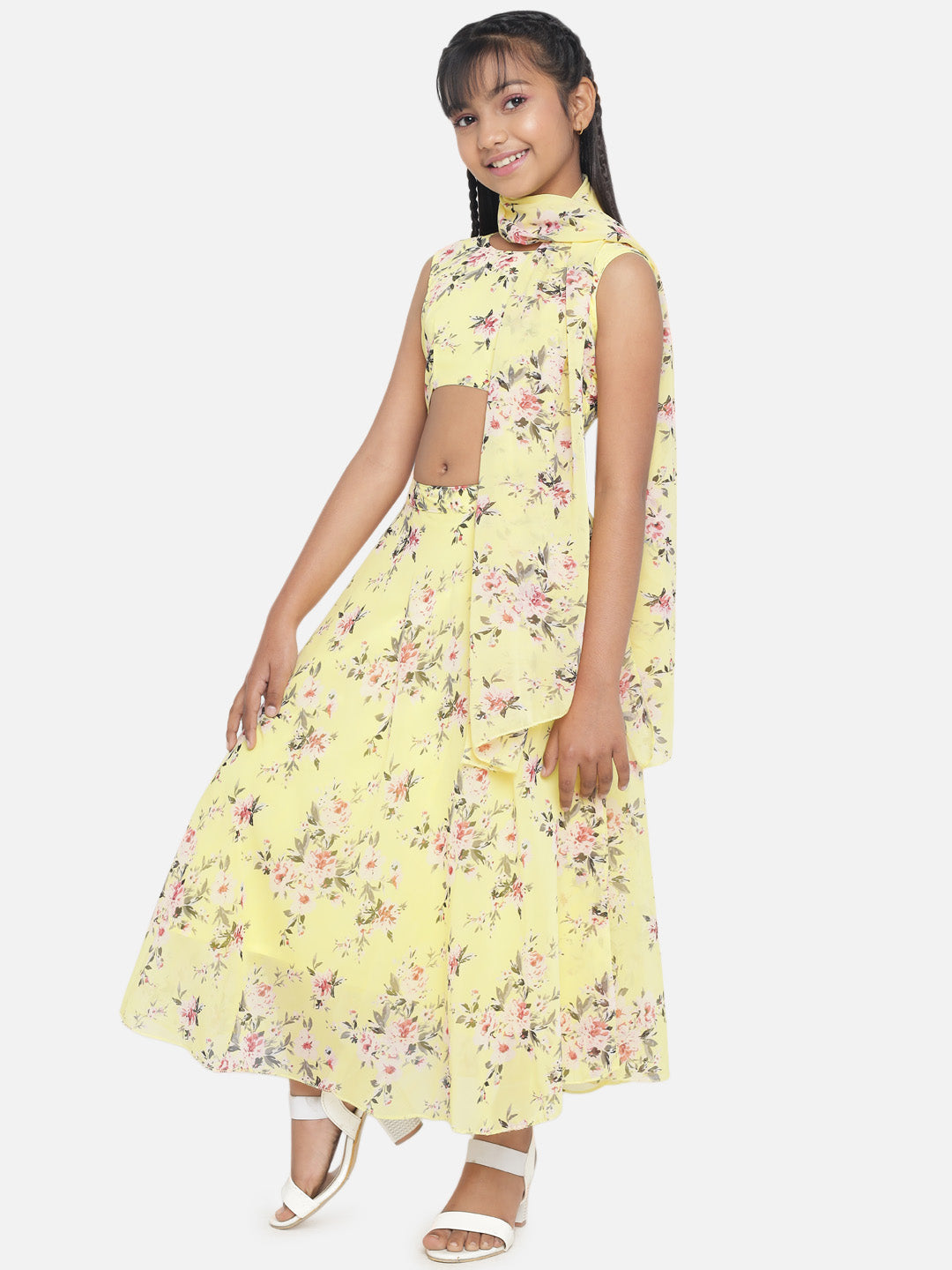 Girl's Geogette Full Stitched Readymade Lehenga Choli