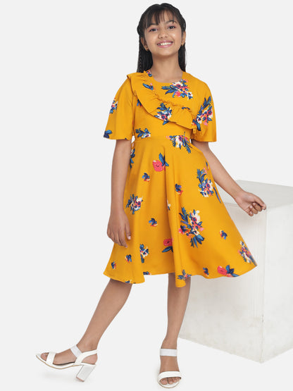 Floral Printed Dress For Girls