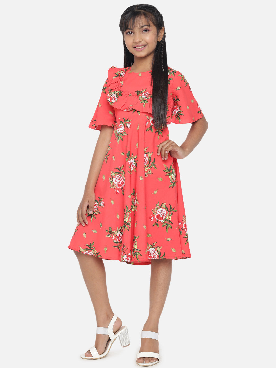 Floral Printed Dress For Girls