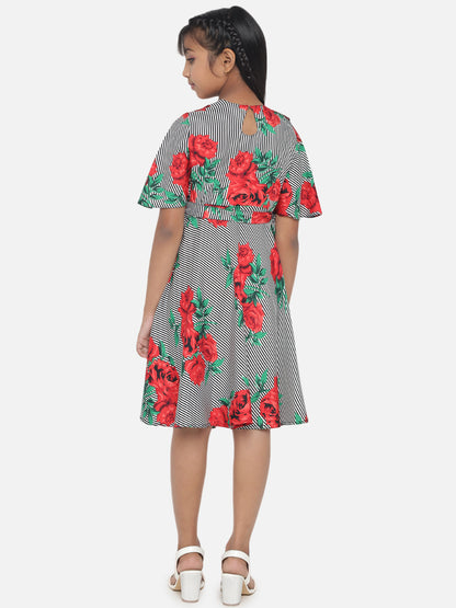 Floral Printed Dress For Girls