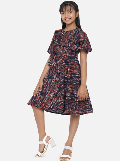 Rudraaksha Floral Printed Dress For Girls