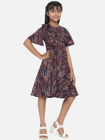 Rudraaksha Floral Printed Dress For Girls