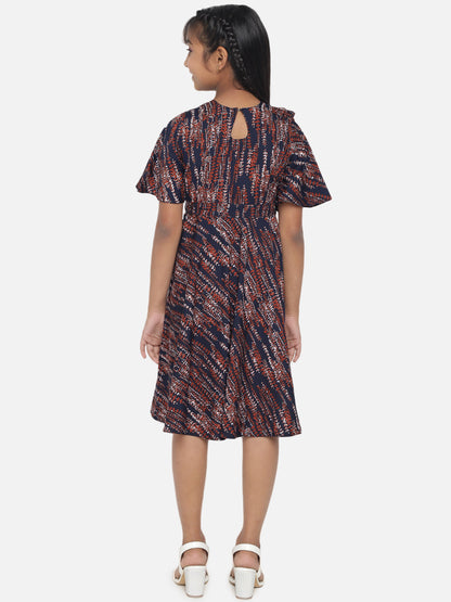 Rudraaksha Floral Printed Dress For Girls
