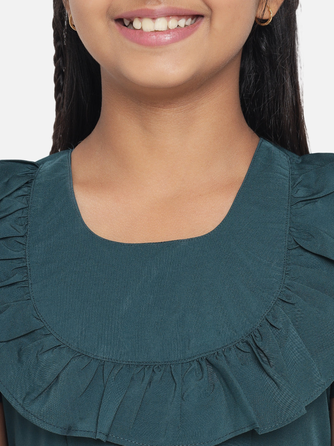 Girl's A-Line Plain Knee Length Short Frock Dress
