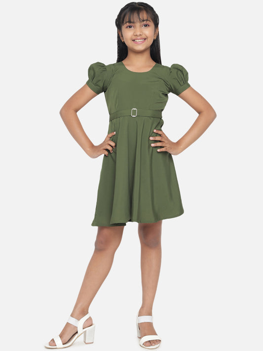 Rudraaksha Girl's A-Line Trendy Knee Length Short Frock Dress