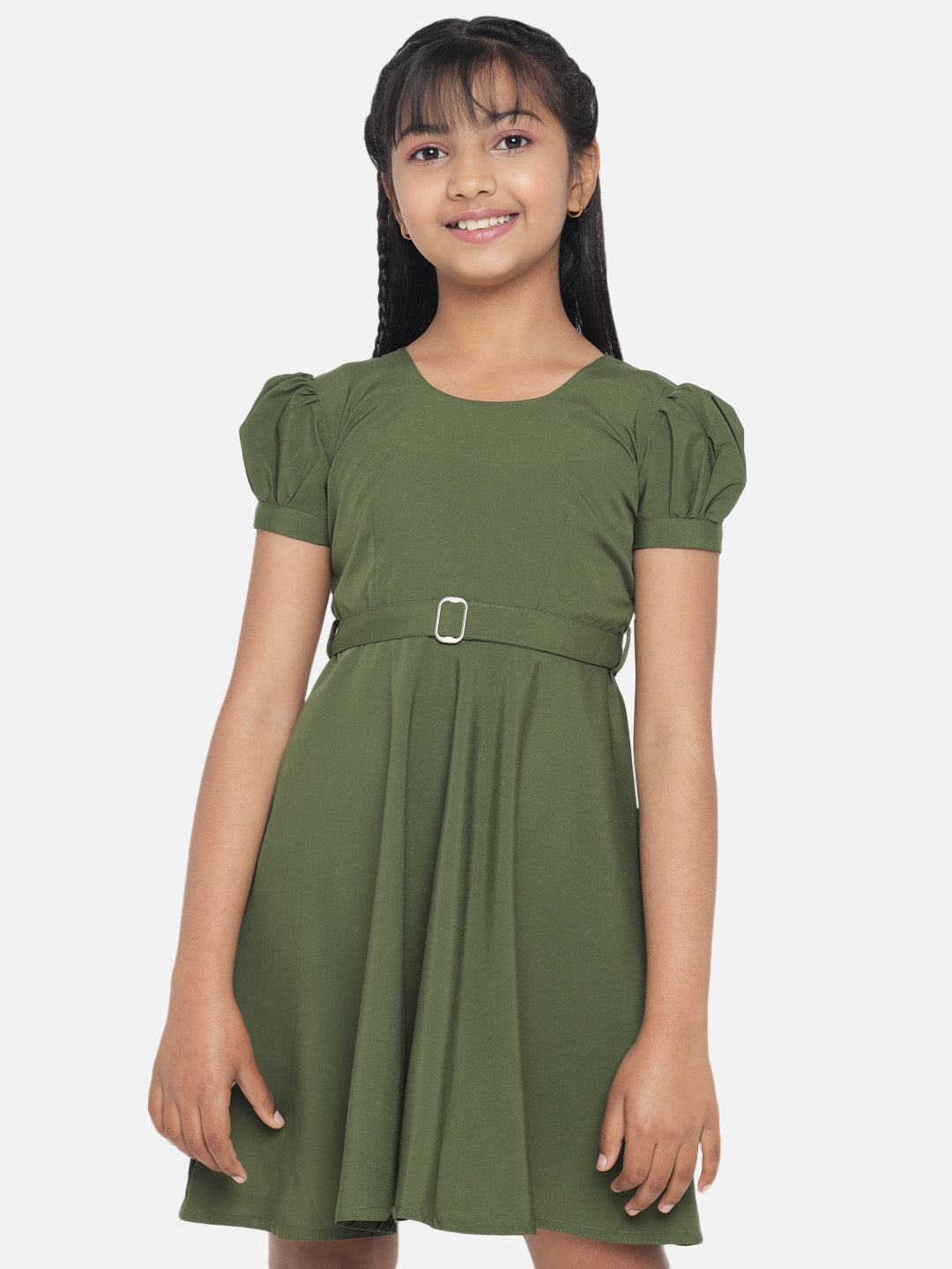 Rudraaksha Girl's A-Line Trendy Knee Length Short Frock Dress