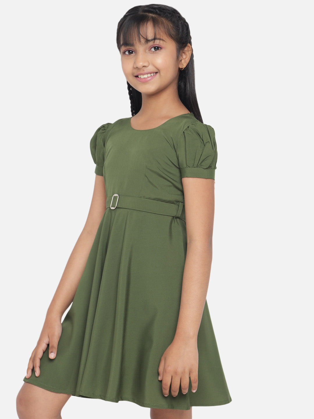 Rudraaksha Girl's A-Line Trendy Knee Length Short Frock Dress