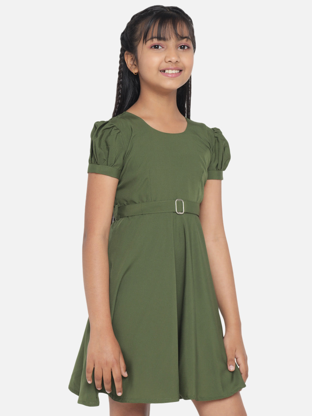 Rudraaksha Girl's A-Line Trendy Knee Length Short Frock Dress