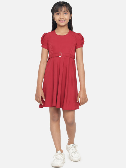 Rudraaksha Girl's A-Line Trendy Knee Length Short Frock Dress