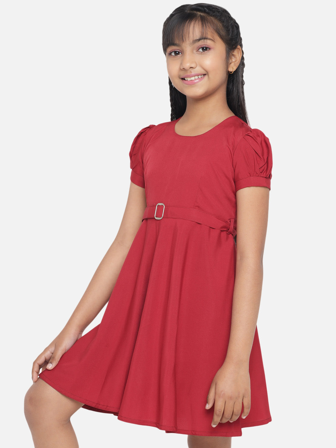 Rudraaksha Girl's A-Line Trendy Knee Length Short Frock Dress