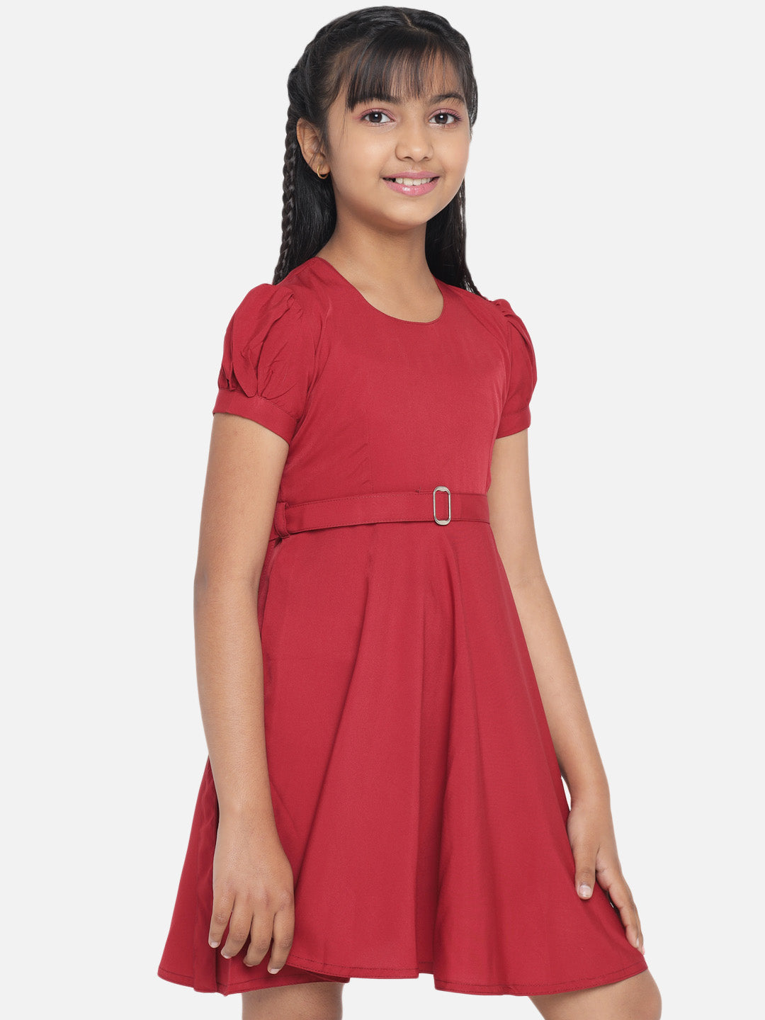 Rudraaksha Girl's A-Line Trendy Knee Length Short Frock Dress