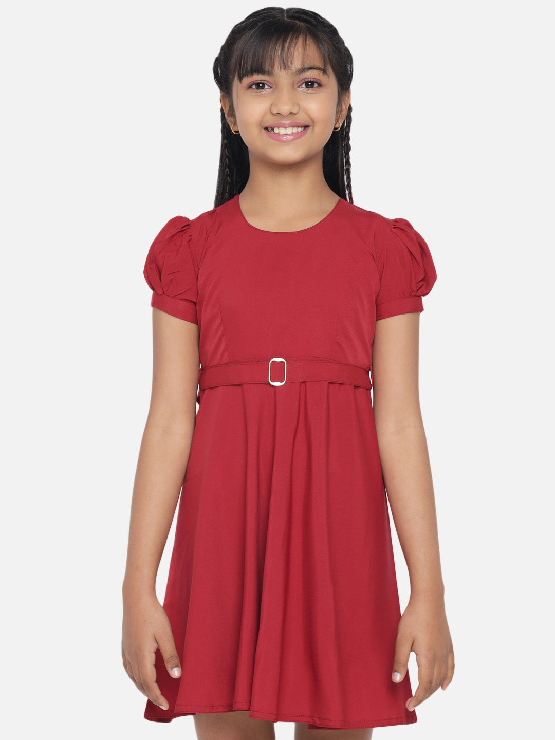 Rudraaksha Girl's A-Line Trendy Knee Length Short Frock Dress