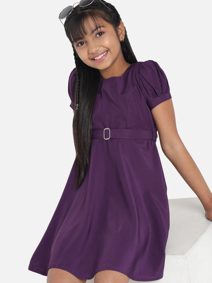 Rudraaksha Girl's A-Line Trendy Knee Length Short Frock Dress