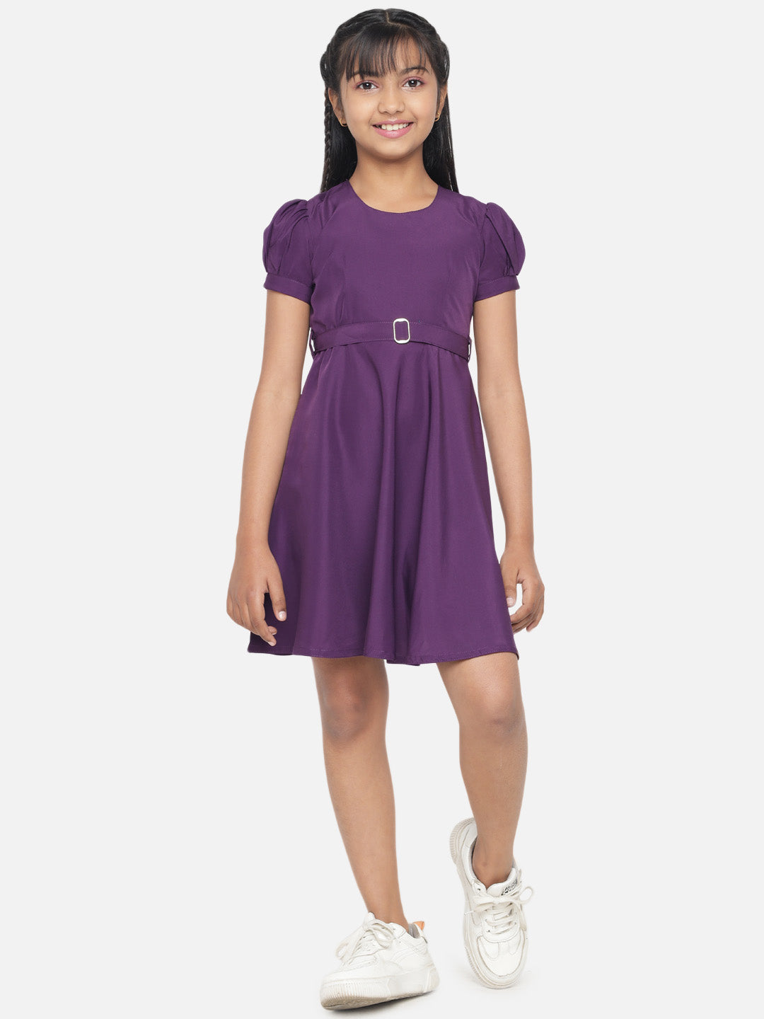 Rudraaksha Girl's A-Line Trendy Knee Length Short Frock Dress