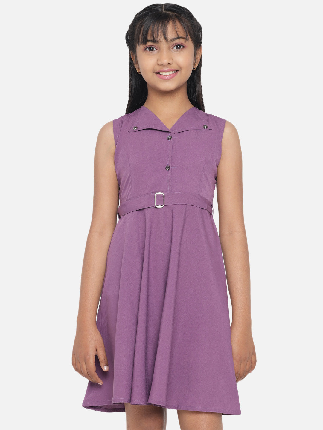 Rudraaksha Girl's A-Line Trendy Knee Length Short Frock Dress