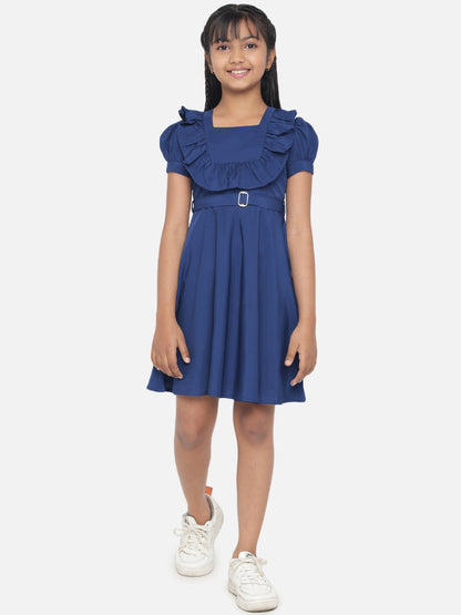 Rudraaksha Girl's A-Line Trendy Knee Length Short Frock Dress