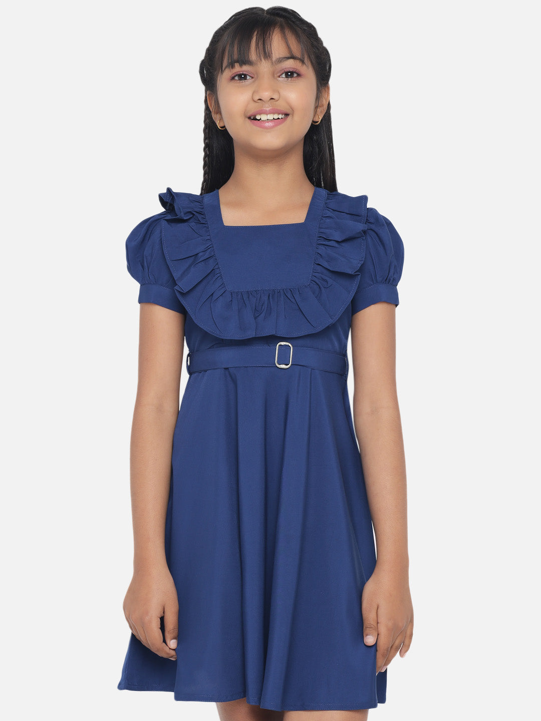 Rudraaksha Girl's A-Line Trendy Knee Length Short Frock Dress