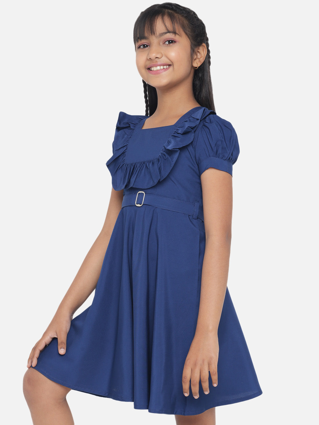 Rudraaksha Girl's A-Line Trendy Knee Length Short Frock Dress