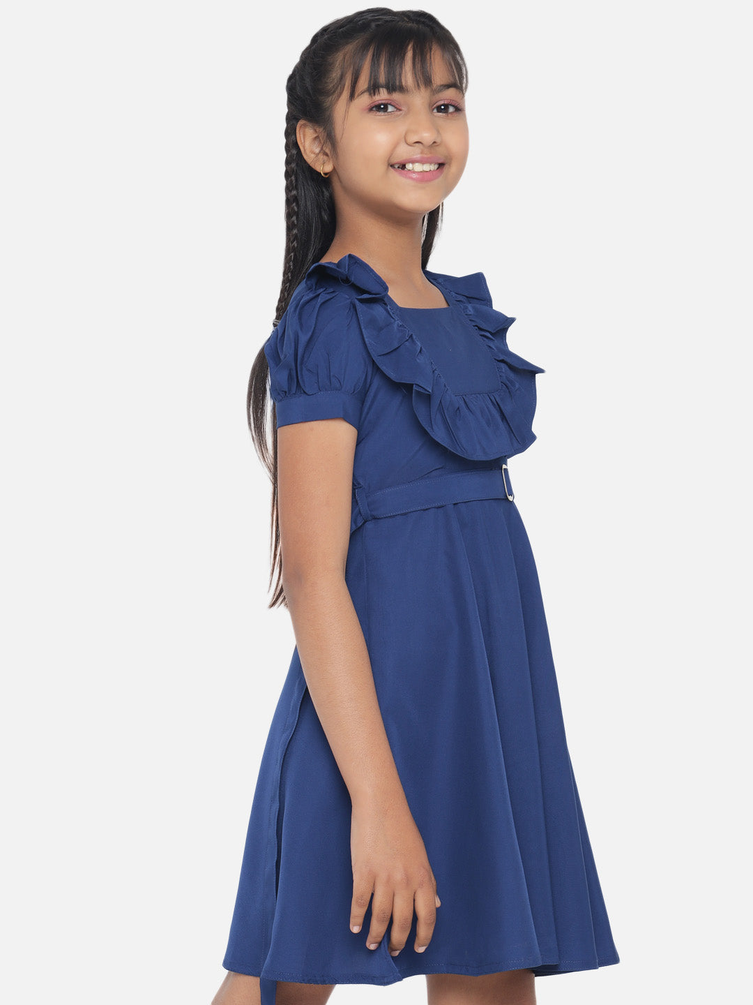 Rudraaksha Girl's A-Line Trendy Knee Length Short Frock Dress