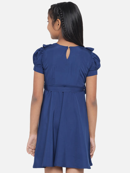 Rudraaksha Girl's A-Line Trendy Knee Length Short Frock Dress