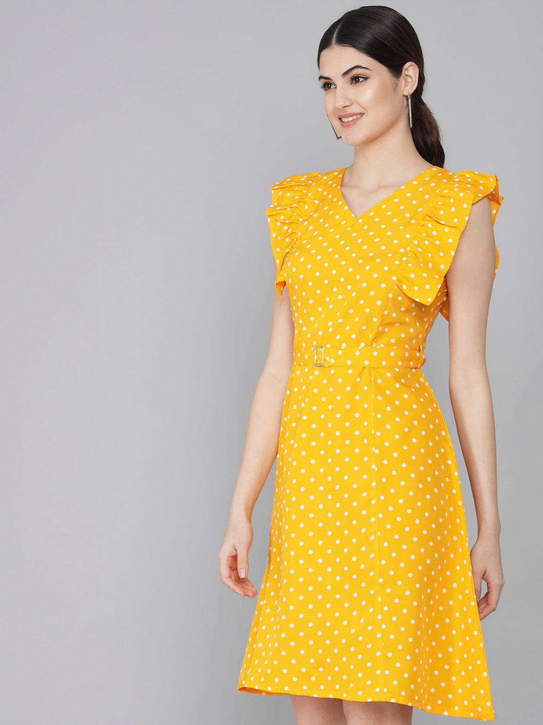 Rudraaksha Ruffled Sleeve Short Dress