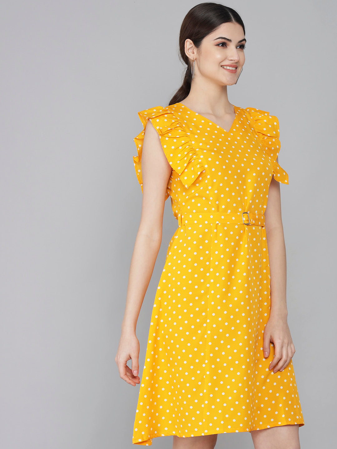 Rudraaksha Ruffled Sleeve Short Dress