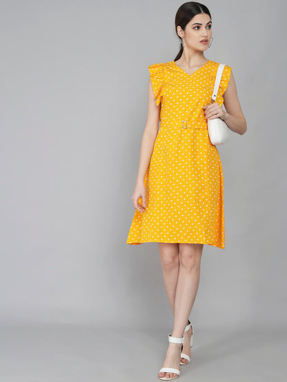 Rudraaksha Ruffled Sleeve Short Dress