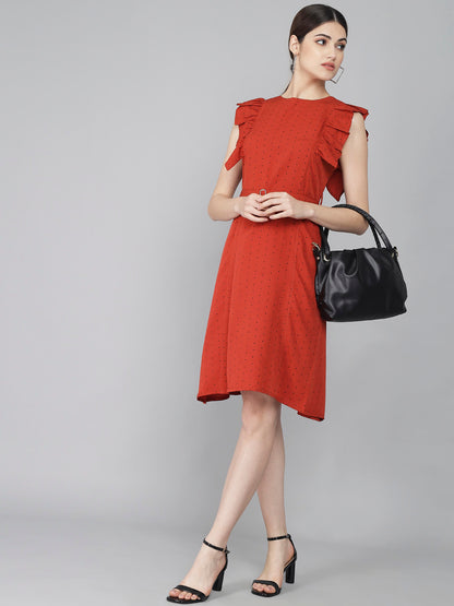 Rudraaksha Ruffled Sleeve Short Dress