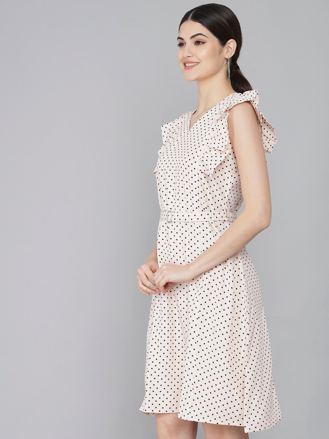 Rudraaksha Ruffled Sleeve Short Dress