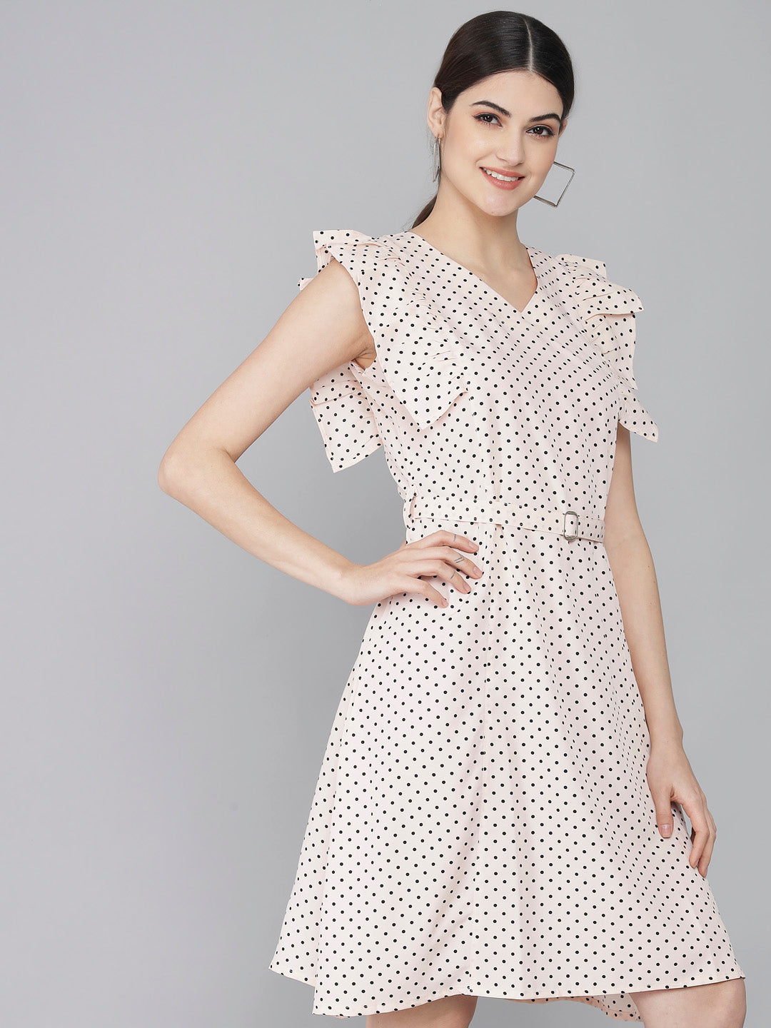 Rudraaksha Ruffled Sleeve Short Dress