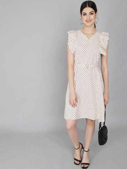 Rudraaksha Ruffled Sleeve Short Dress