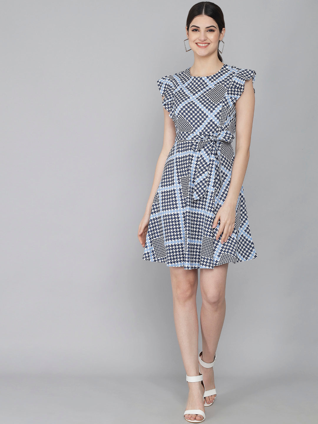 Rudraaksha Ruffled Sleeve Short Dress