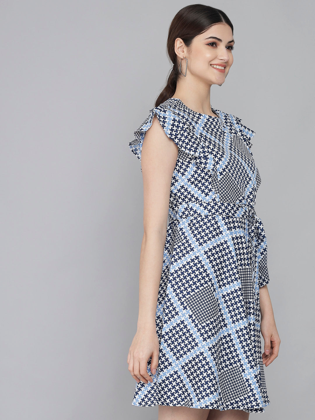 Rudraaksha Ruffled Sleeve Short Dress