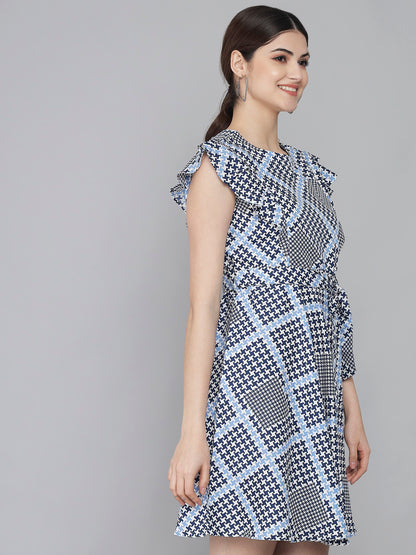 Rudraaksha Ruffled Sleeve Short Dress