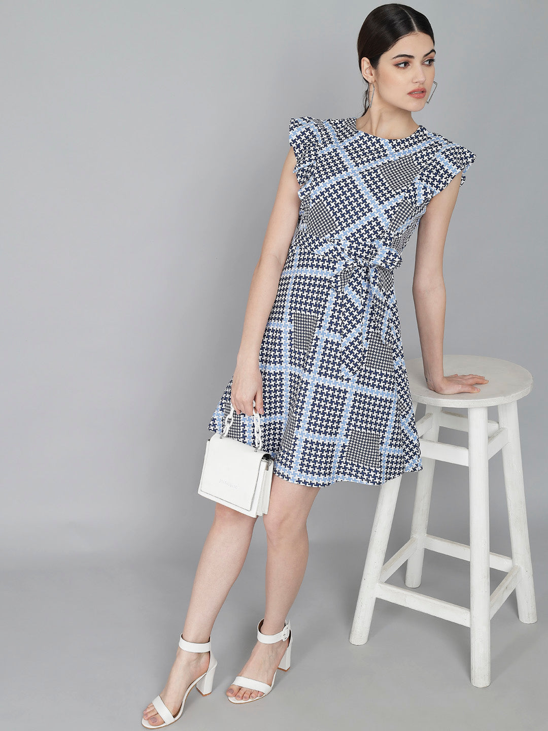 Rudraaksha Ruffled Sleeve Short Dress