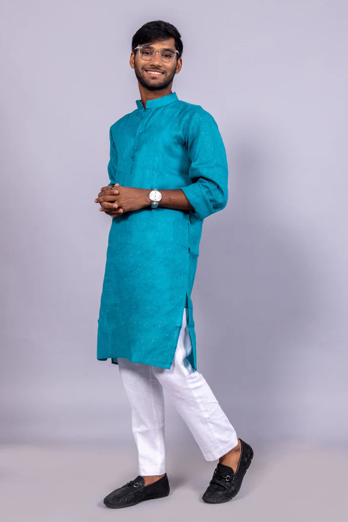 Men’s Long Cotton Kurta – Classic Ethnic Elegance