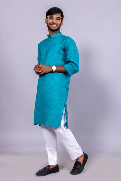 Men’s Long Cotton Kurta – Classic Ethnic Elegance