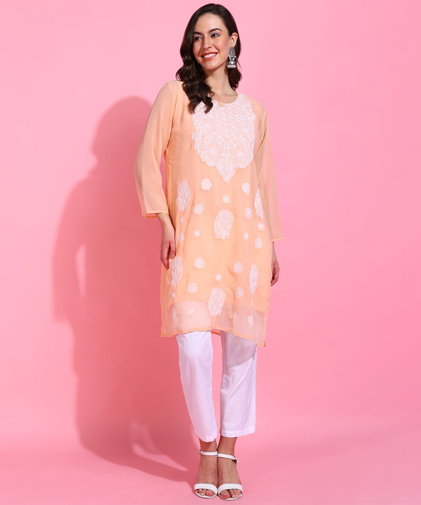 Georgette Chikankari Kurti