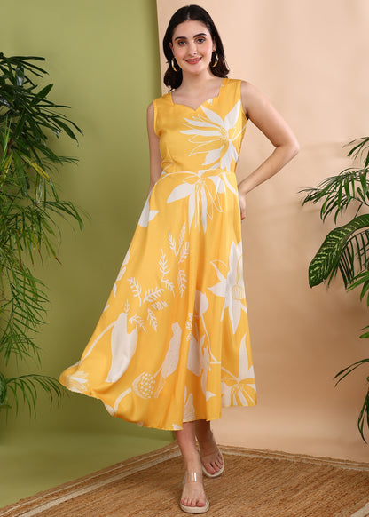 Rudraaksha trendy Cotton floral dress