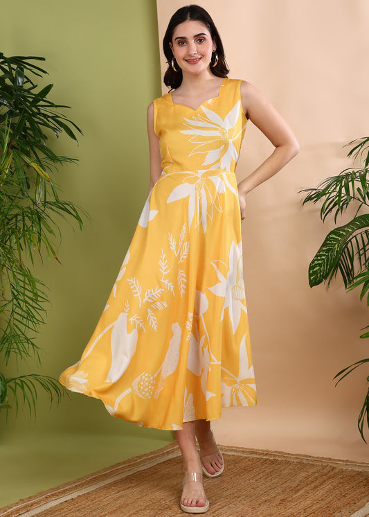 Rudraaksha trendy Cotton floral dress