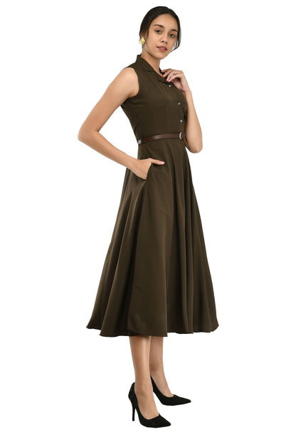 Rudraakshaksha women's crepe solid Stylish  with belt  dress