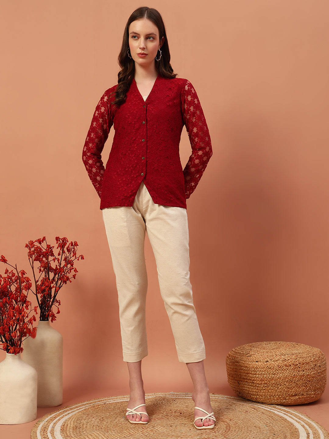 Linen Co-Ord Set with Shrug
