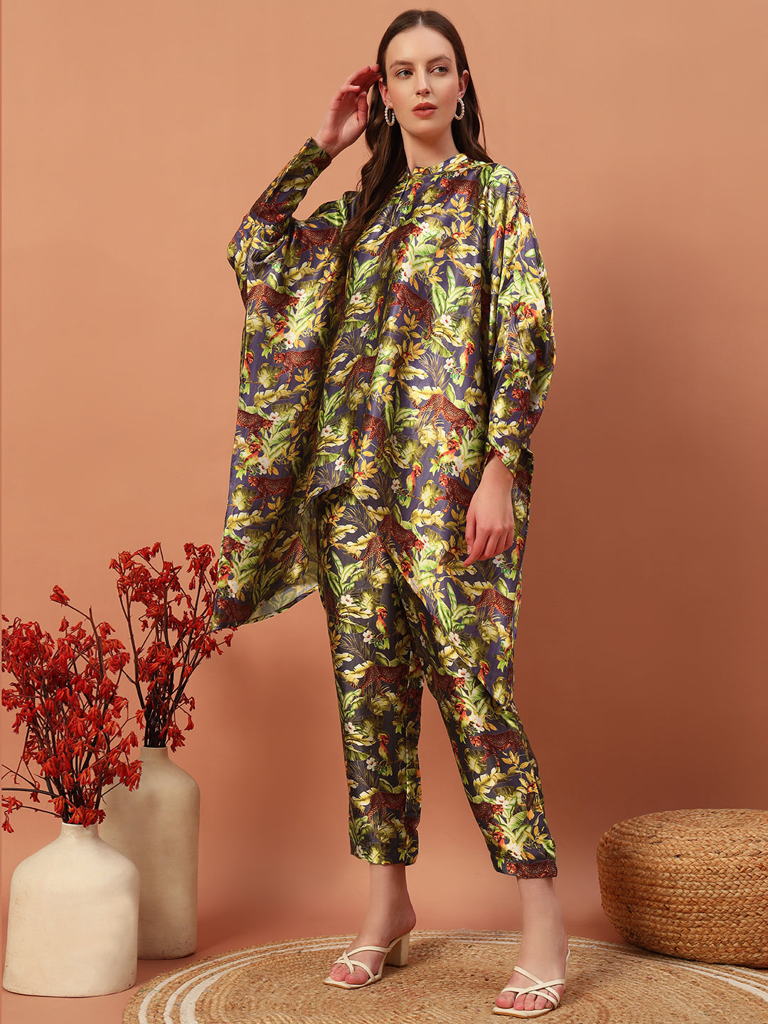 Floral Printed Kaftan Co-Ord Set