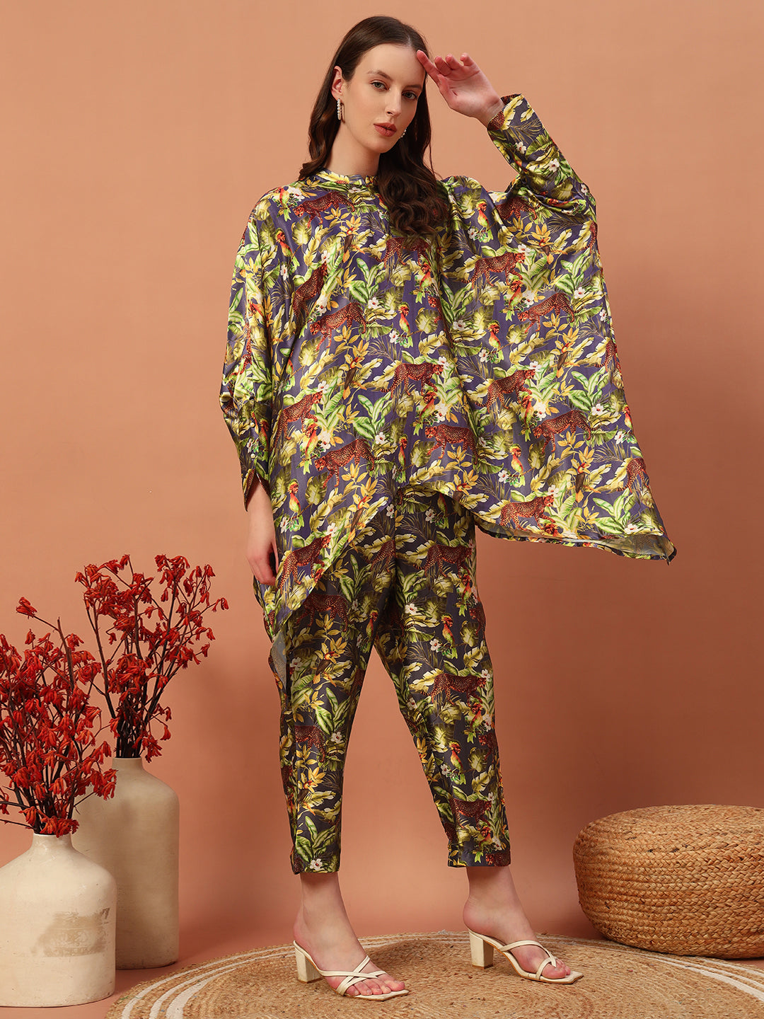 Floral Printed Kaftan Co-Ord Set