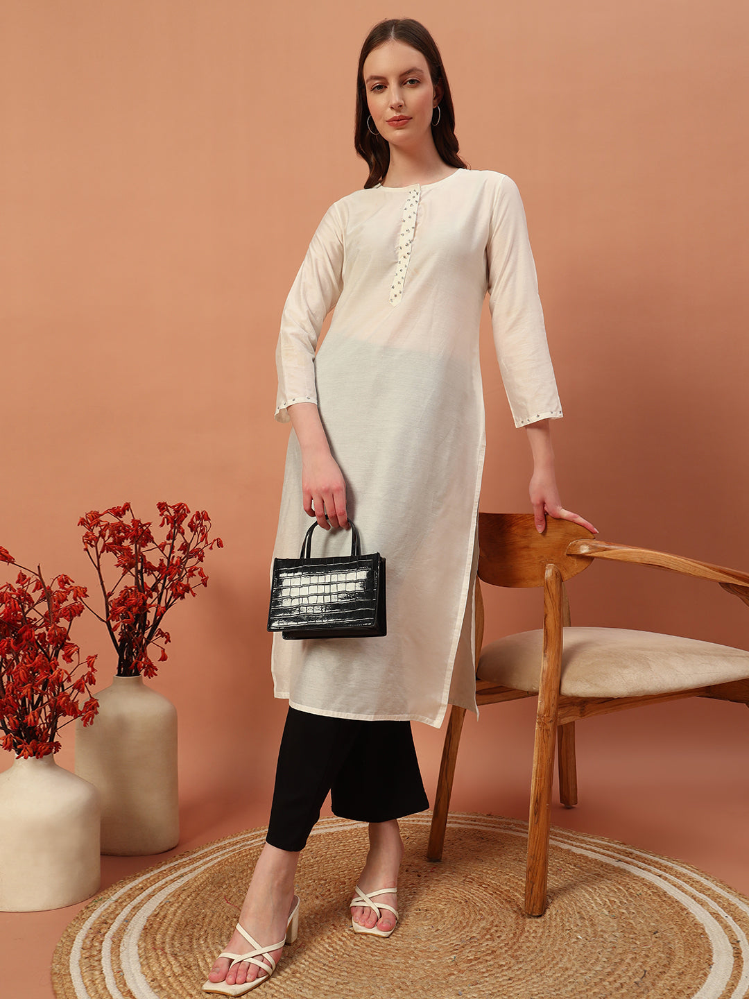 Solid Silk Kurti