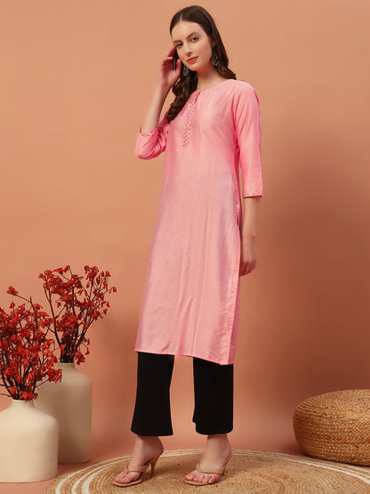 Solid Silk Kurti