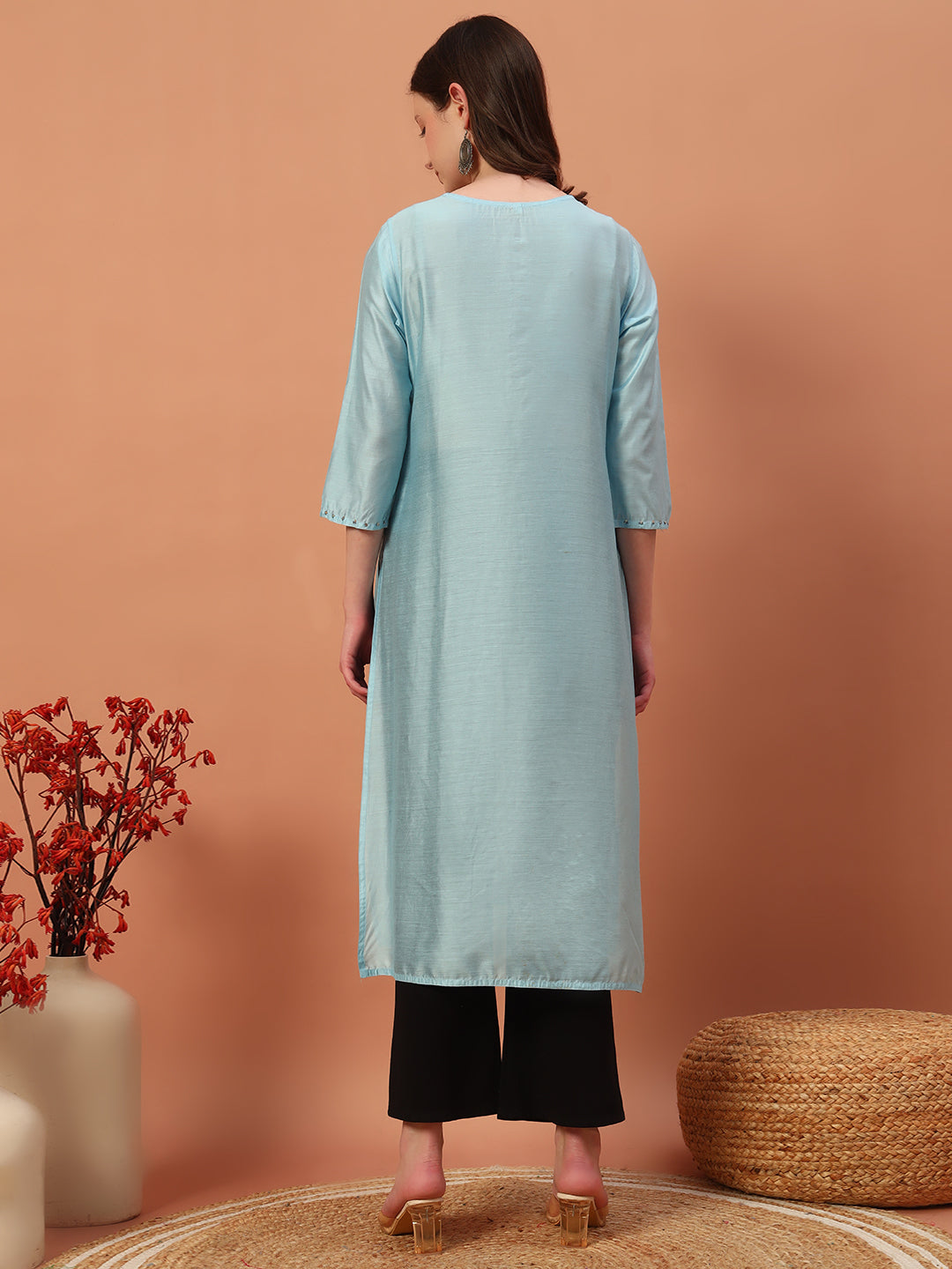 Solid Silk Kurti