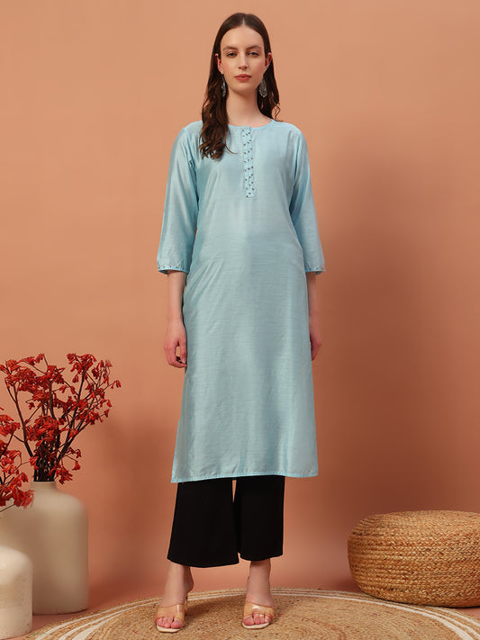Solid Silk Kurti