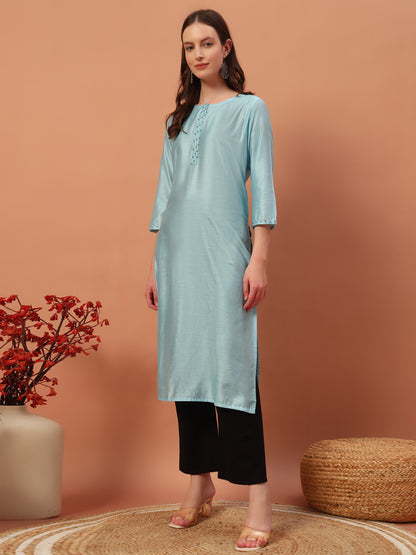 Solid Silk Kurti